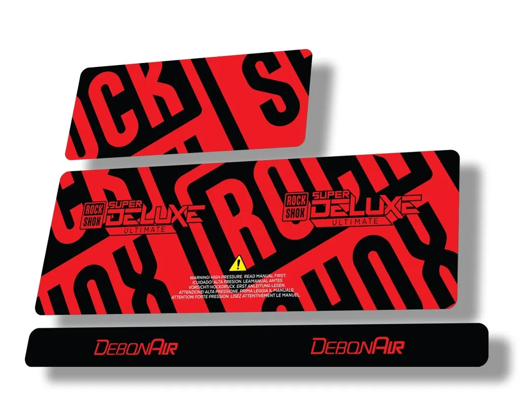 Rock Shox 2020 Super Deluxe Ultimate Rear Shock MTB Decal Sticker Adhesive Red - 1