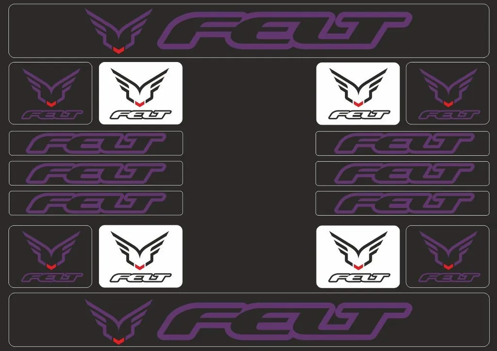 Bicycle Vinyl Frame Stickers – Compatible with FELT Bikes Purple 16 Pcs - 1