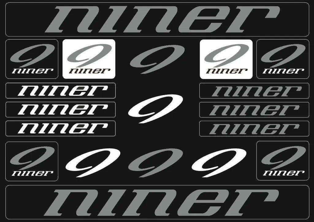 Bicycle Vinyl Stickers – Compatible with Niner Mountain Bikes – Gray - 1