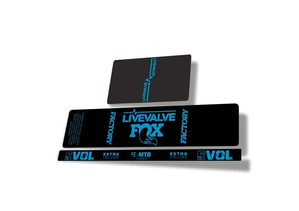 Fox 2022 Live Valve MTB Rear Shock Suspension Sticker Decal Blue - 1