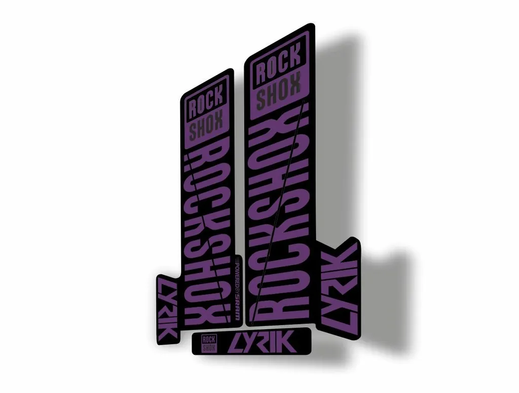 Rock Shox LYRIK 2018 Mountain Bike Cycling Decal Kit Sticker Adhesive Purple - 1