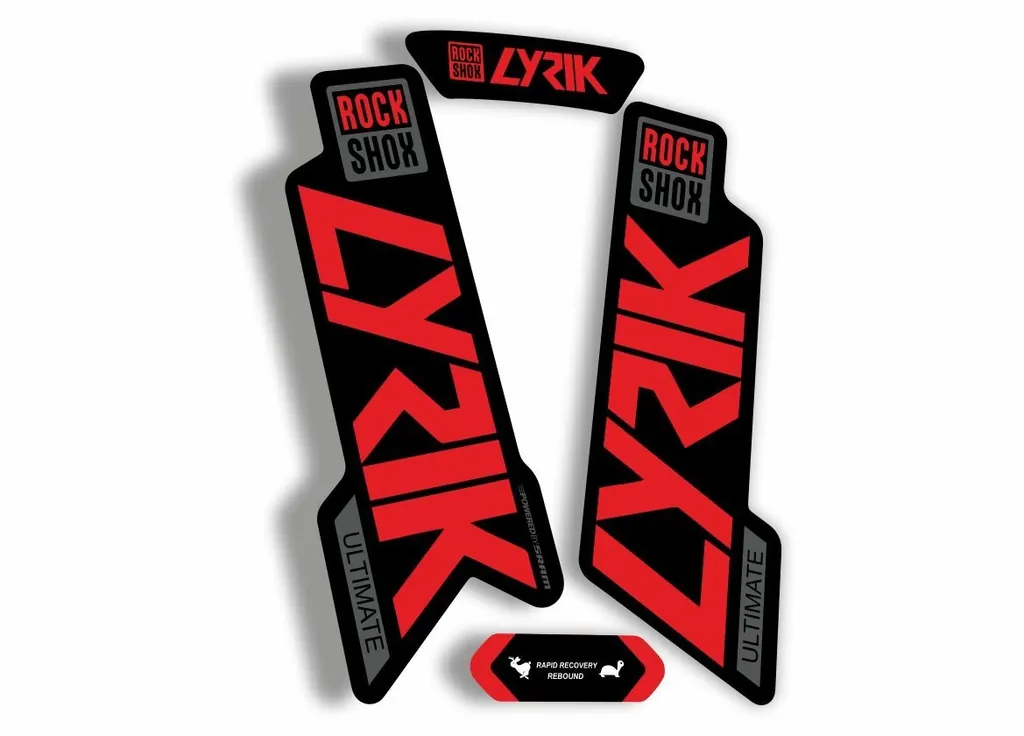 Rock Shox Lyrik Ultimate 2020 Fork Decal Bike Cycling Sticker Red Gray - 1