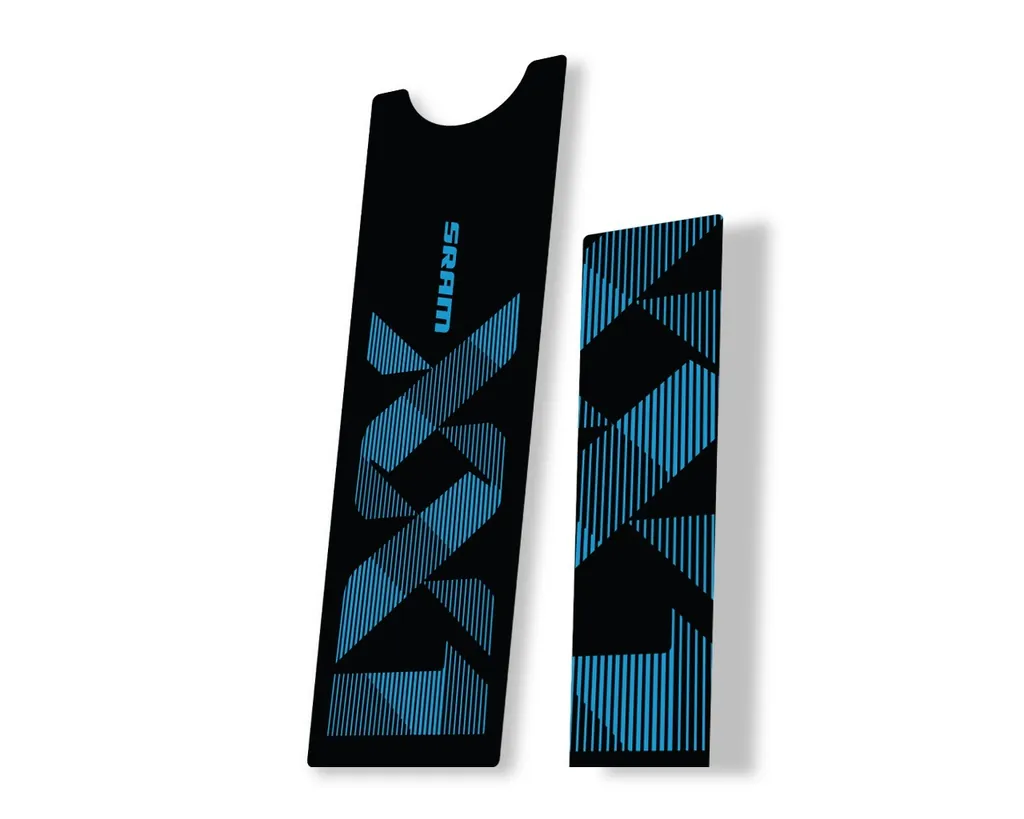 Crank Set Stickers Decals MTB Sram XX1 Eagle Dub 2018 Bicycle 2Pcs Adhesive Blue - 1