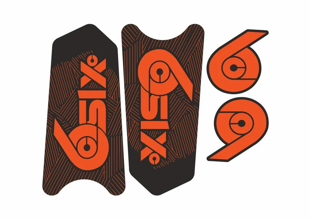 Race Face SixC Crank Decals Set Stickers Mountain Bike Adhesive Orange 2Pcs - 1