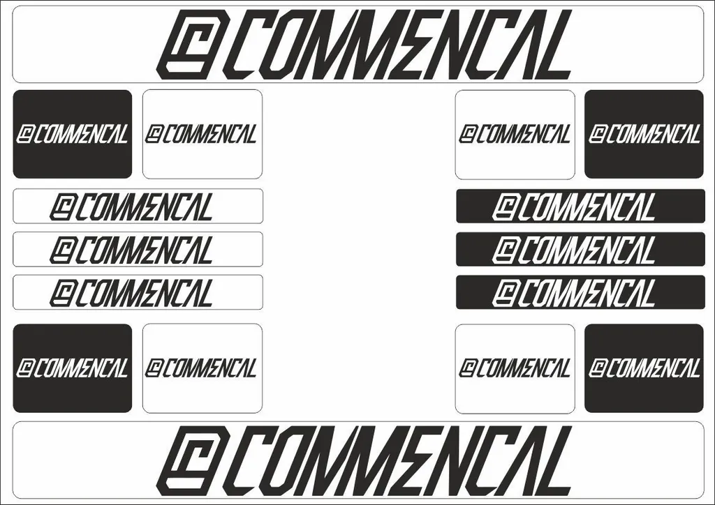Bicycle Vinyl Frame Stickers Custom Compatible with COMMENCAL Black - 1