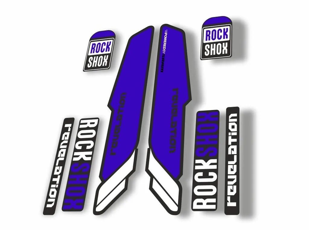 Rock Shox REVELATION 2013 Mountain Bike Cycling Decal Kit Sticker Dark Blue - 1