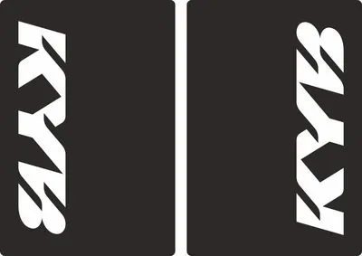 KYB Motocross Upper Fork Decal Stickers Graphic Set Adhesive Black - 1