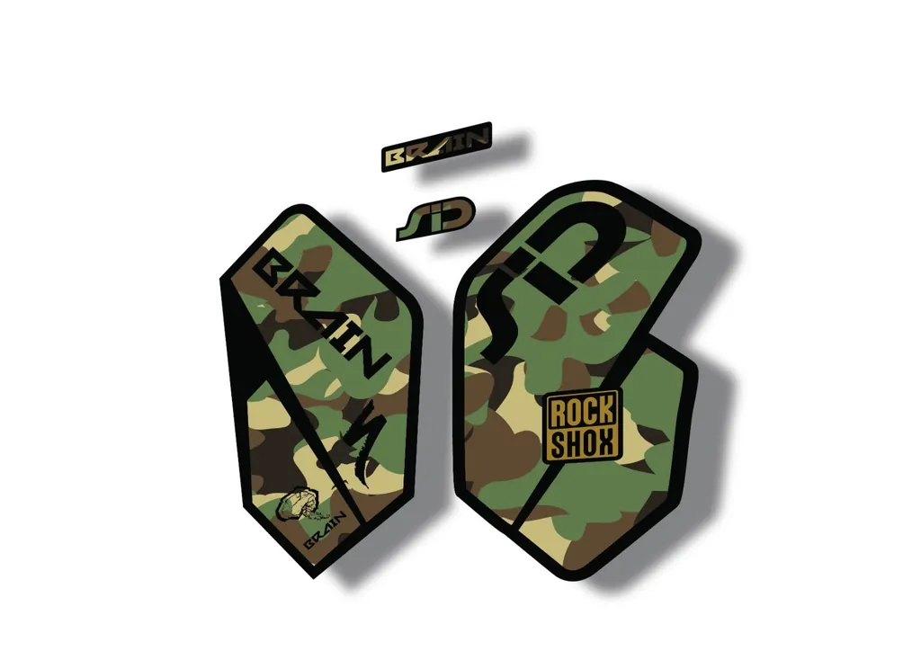 Rock Shox SID Brain 2012 Mountain Bike Cycling Decal Sticker Adhesive Camo - 1
