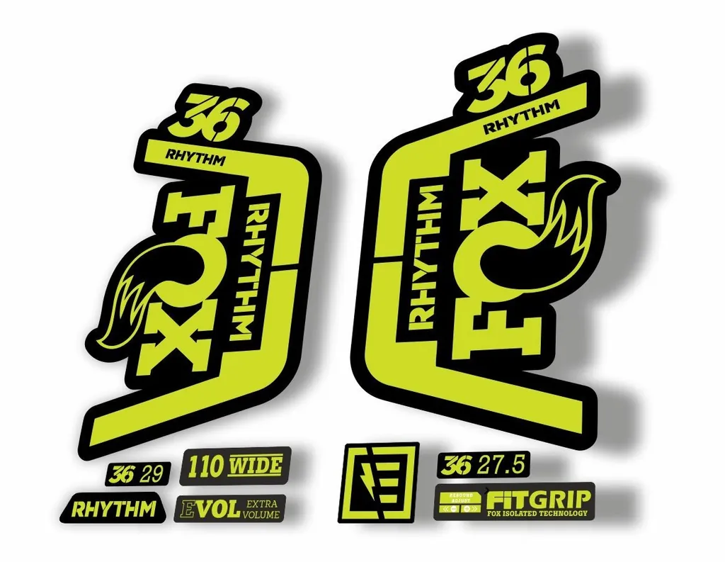 FOX 36 Rhythm 2019 Forks Suspension Factory Decal Sticker Adhesive Lime Green - 1