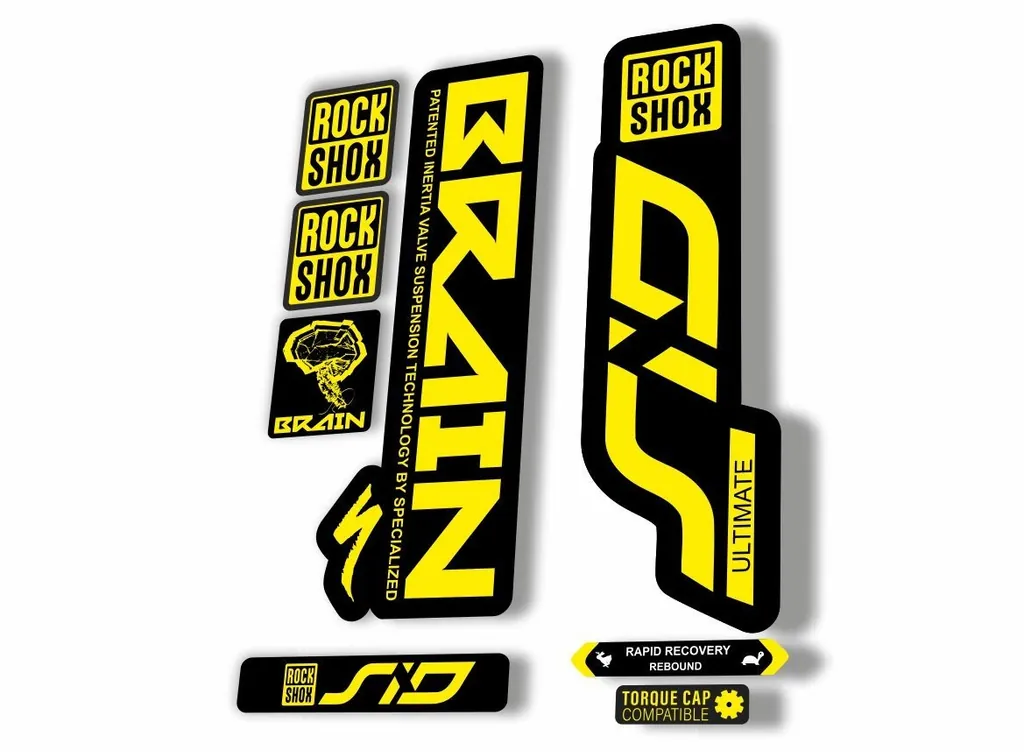 Rock Shox SID Brain ULTIMATE 2020 Mountain Bike Cycling Decal Sticker Yellow - 1