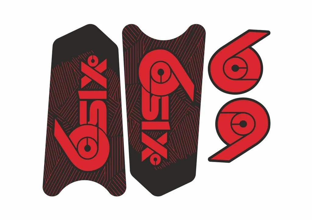 Race Face SixC Crank Decals Set Stickers Mountain Bike Adhesive Red 2Pcs - 1
