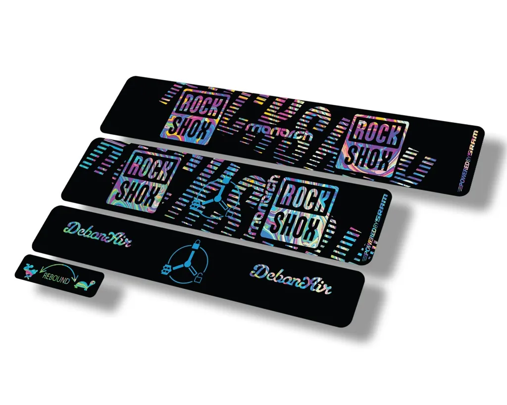 Rock Shox MONARCH 2020 RT3 Rear Shock Decal Sticker Adhesive Set Oil Slick1 - 1