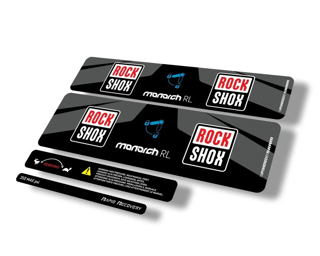 Rock Shox MONARCH RL 2016 Rear Shock Suspension Decal Sticker Adhesive Gray - 1