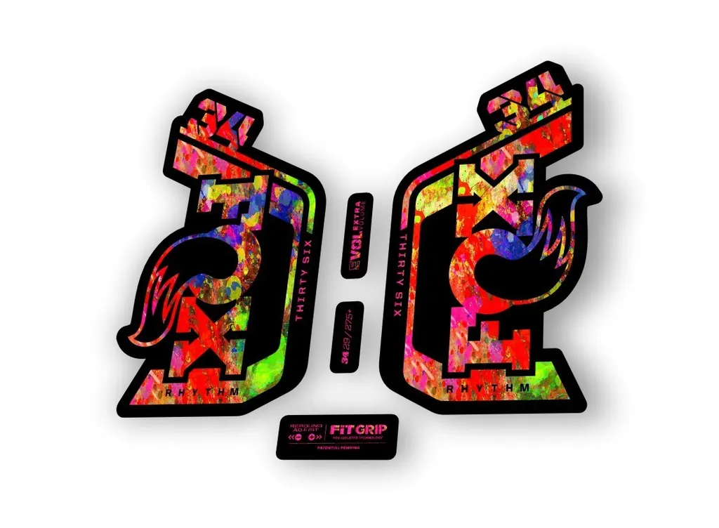 Fox 34 Rhythm 2024 Fork Suspension Factory Decal Sticker Adhesive Oil Slick - 1