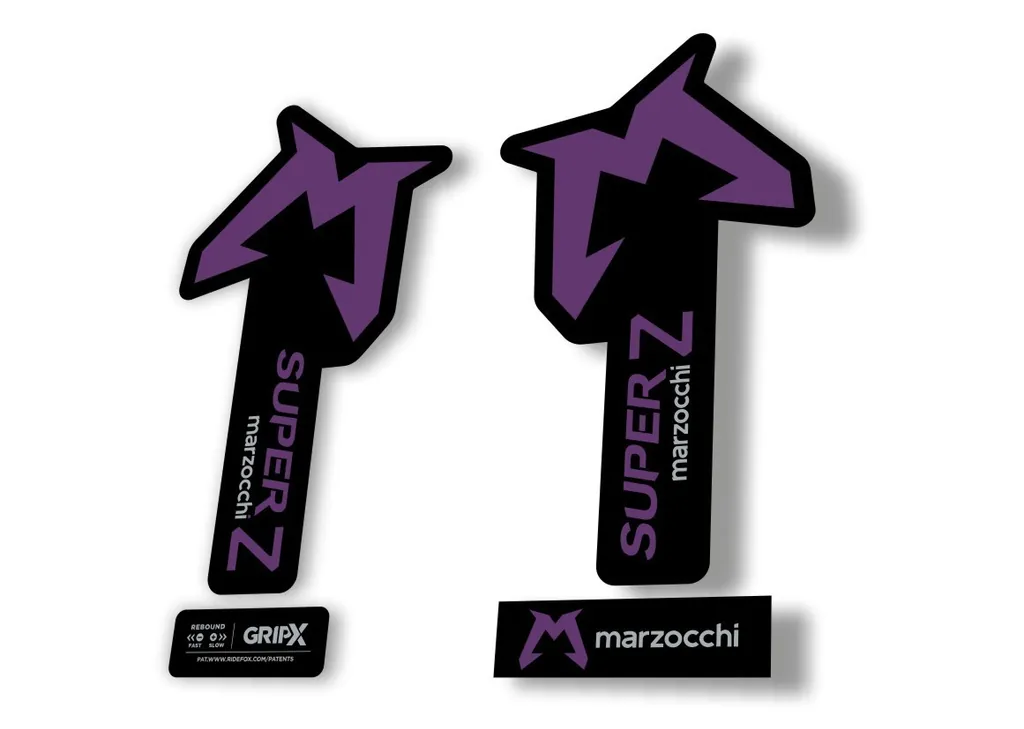 Marzocchi SUPER Z 2025 Fork Suspension Sticker Decal Kit Adhesive Purple - 1