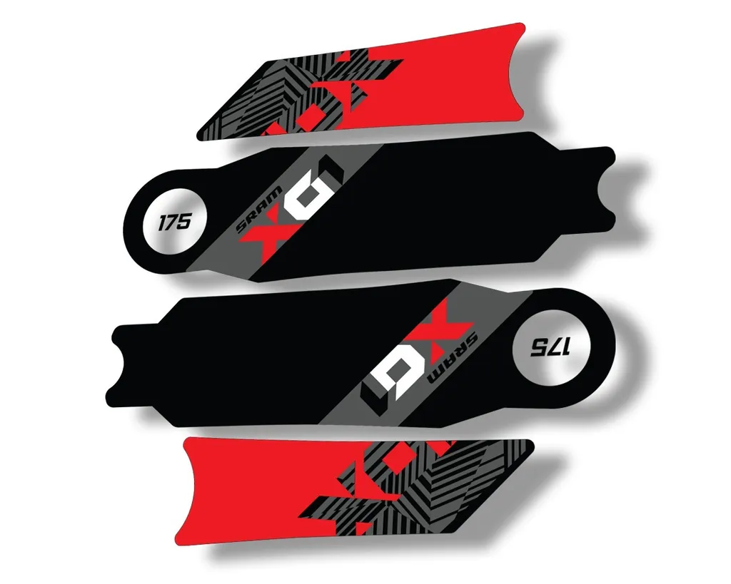 Crank Set Stickers Decals MTB Sram X01 Eagle 2018 Bicycle Adhesive 2Pcs Red - 1