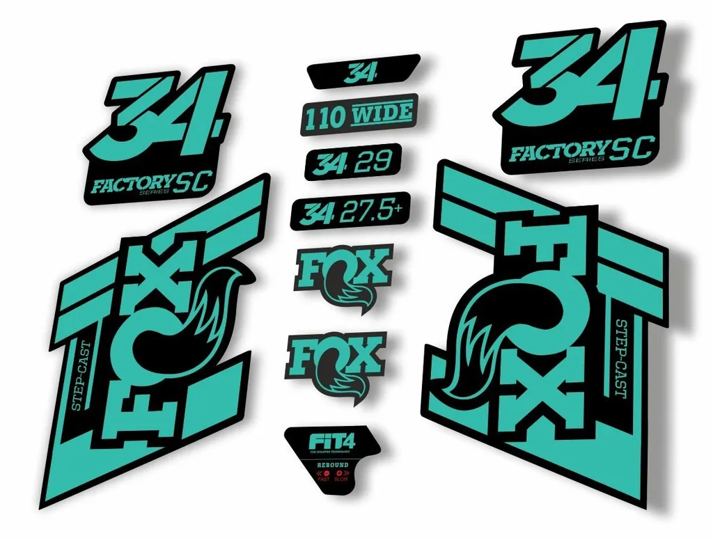 FOX 34 Step Cast SC 2019 Fork Suspension Factory Decal Stickers Adhesive Dolphin - 1