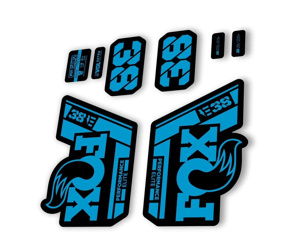 FOX 38 P. Elite E Bike 2021 Forks Suspension Factory Decal Sticker Blue - 1