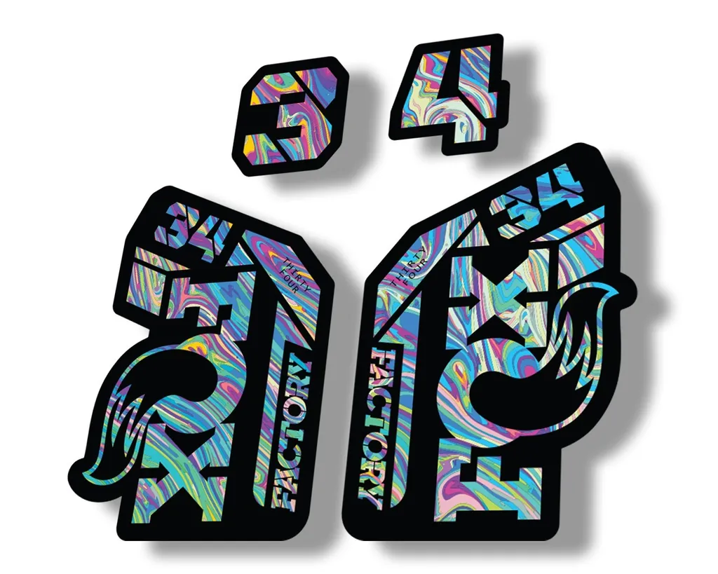 FOX 34 2021 Factory Forks Suspension Decal Sticker Oil Slick 1 - 1