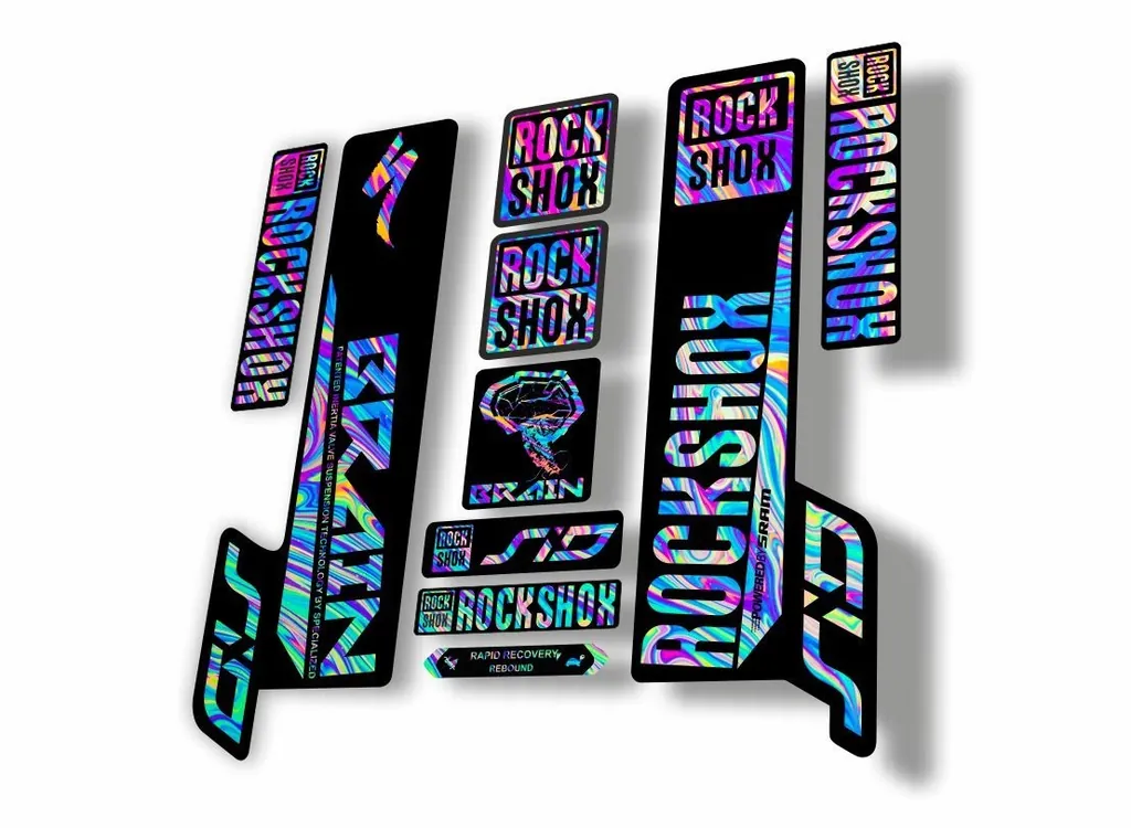 Rock Shox SID Brain 2018 Mountain Bike Cycling Decal Sticker Adhesive Oil Slick1 - 1