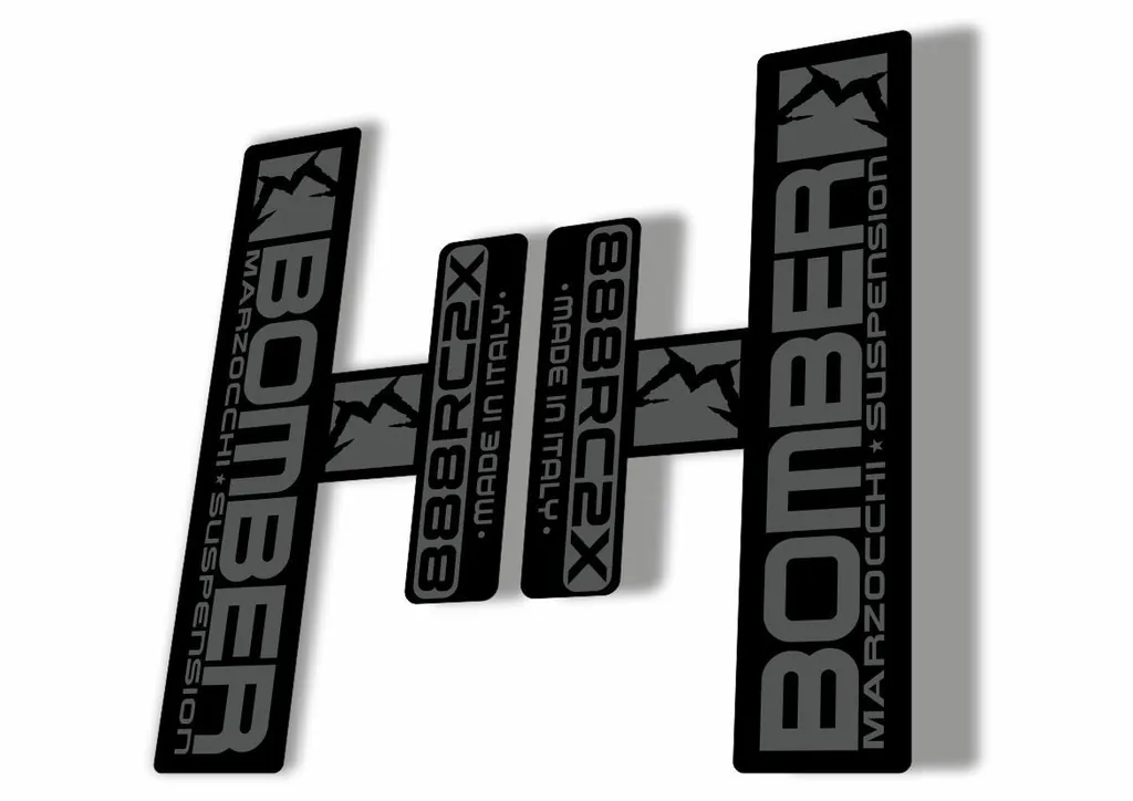 Marzocchi Bomber 888 RC2X 2006 Fork Suspension Sticker Decal Kit Adhesive Gray - 1