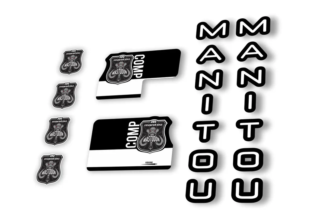 Manitou Mastadon Comp 2020 Fork Suspension Decal Kit Sticker Set White - 1