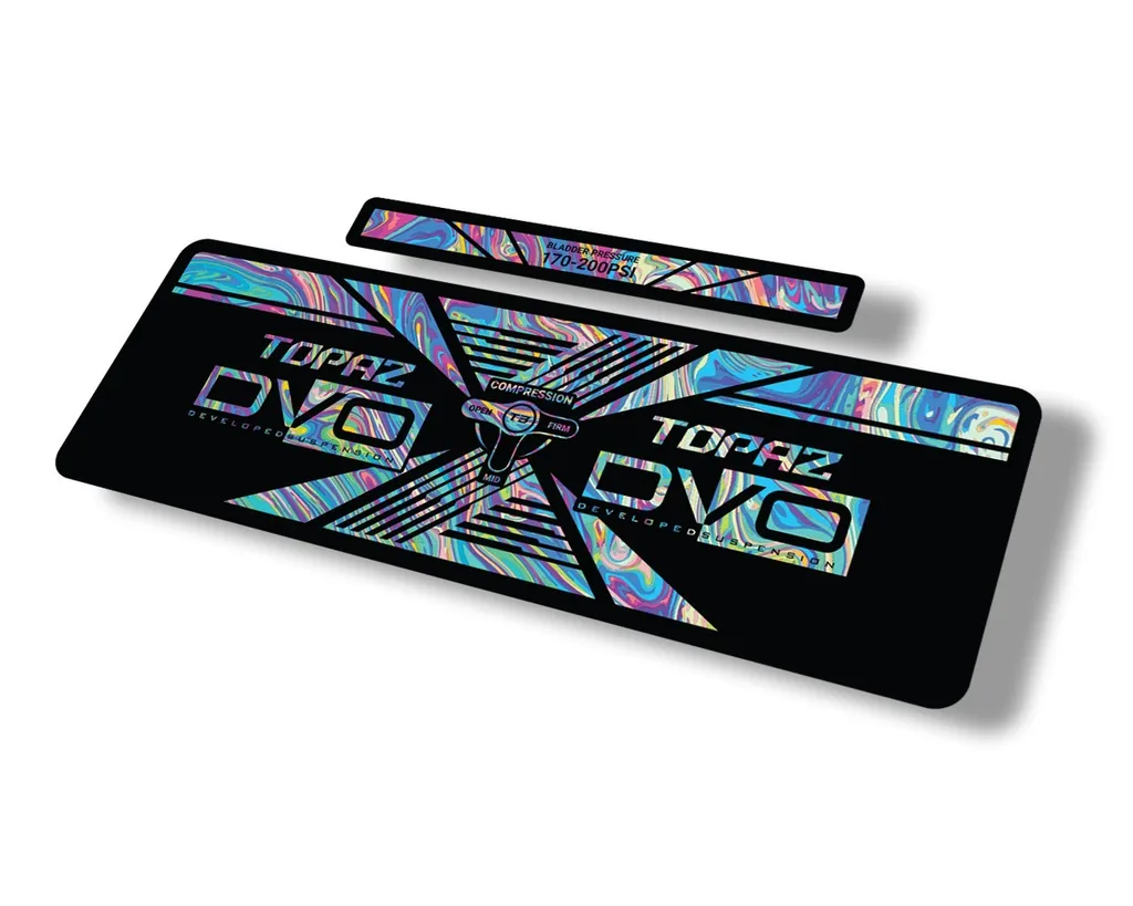 DVO 2020 Topaz AM Rear Shock Suspension Sticker Factory Decal Oil Slick 1 - 1