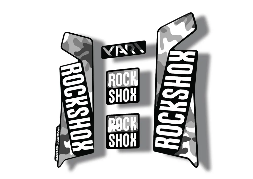 Rock Shox YARI 2017 Fork Decal Mountain Bike Cycling Sticker Adhesive White Camo - 1
