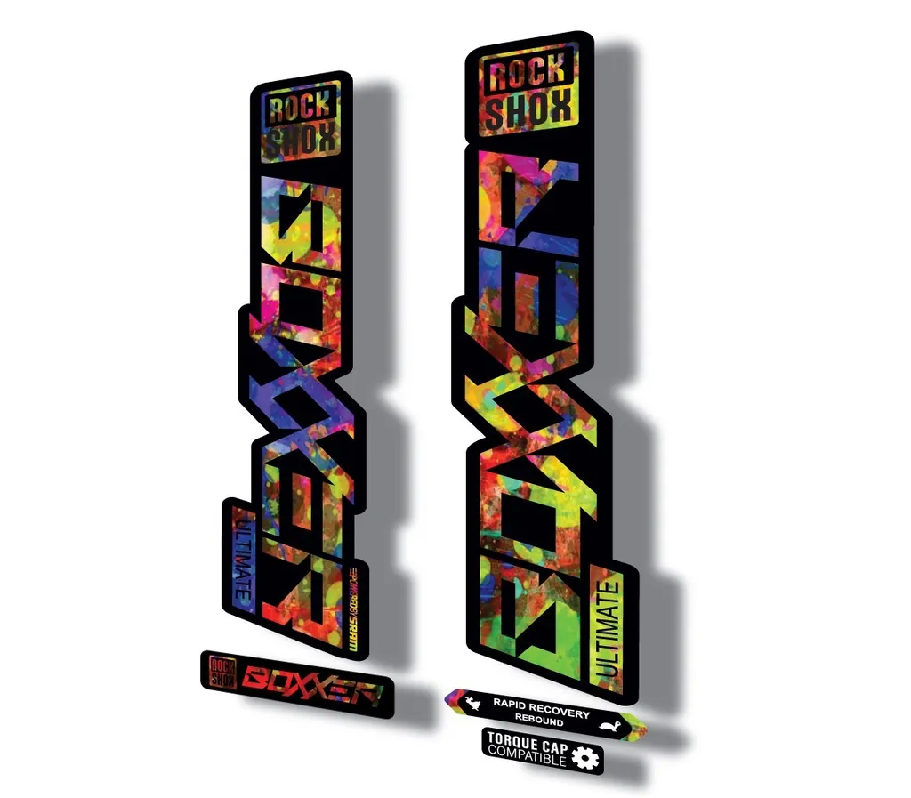Rock Shox BOXXER 2020 ULTIMATE Mountain Bike Cycling Decal Adhesive Oil Slick - 1
