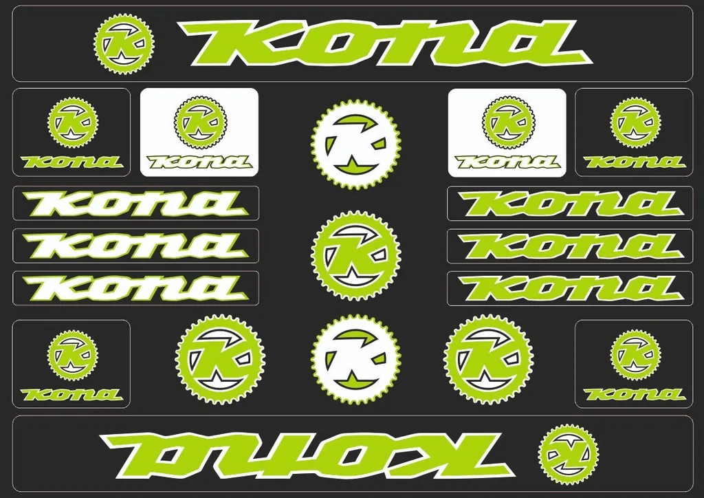 Bicycle Vinyl Stickers – Compatible with KONA Bikes Green - 1