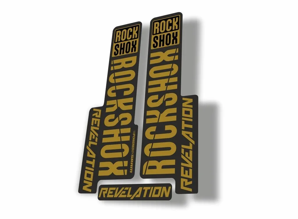 Rock Shox REVELATION 2018 Fork Decal Mountain Bike Cycling Sticker Gold - 1