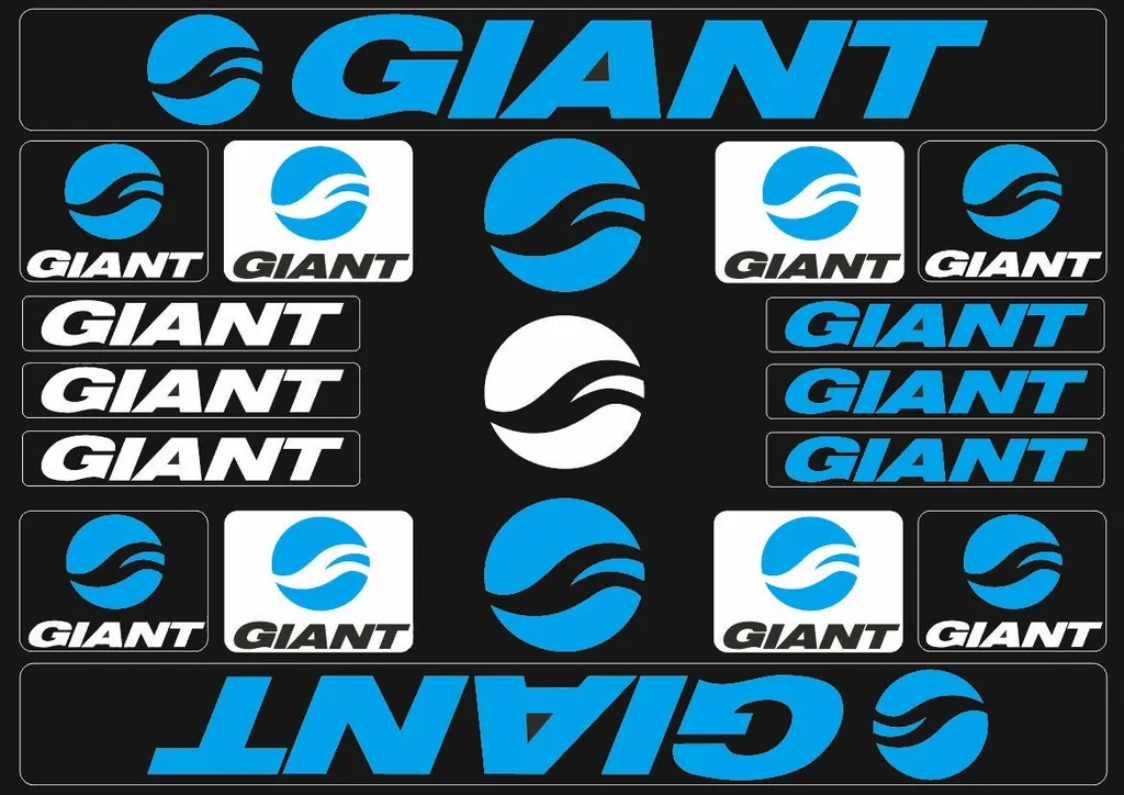 Bicycle Vinyl Frame Stickers – Compatible with GIANT Bikes – Blue - 1