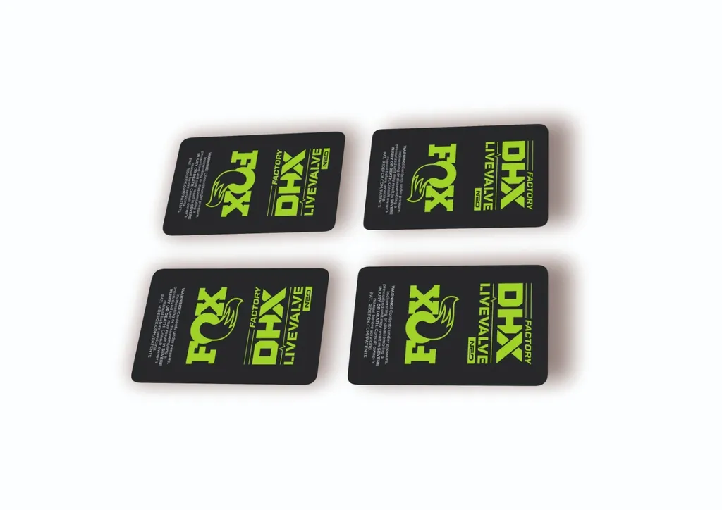 FOX DHX 2025 Factory Live Valve NEO Rear Shock Decal Sticker Kit Adhesive Green - 1