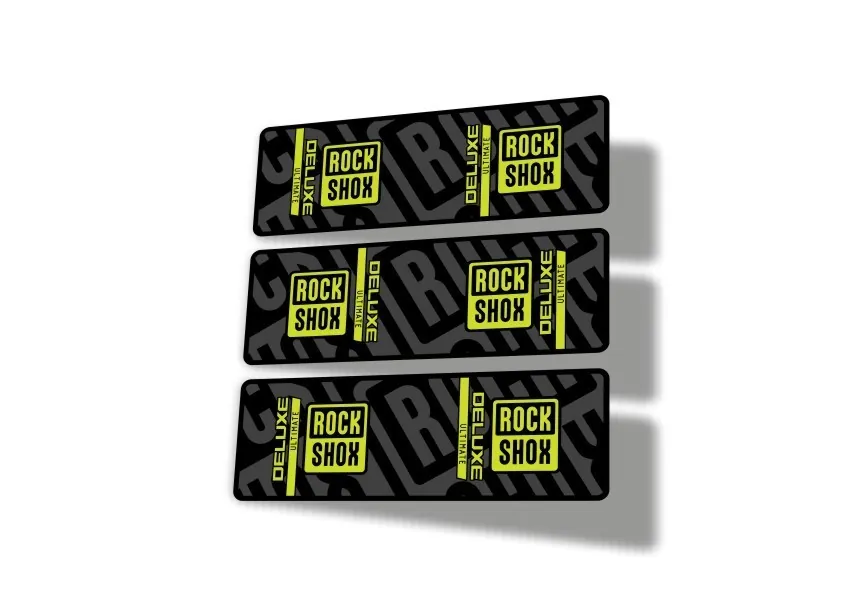Rock Shox 2023 Deluxe Ultimate Rear Shock Decal Sticker Adhesive Set Lime Green - 1