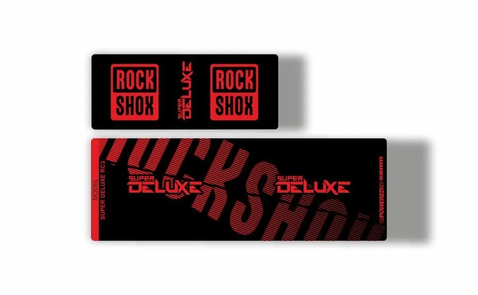 Rock Shox Super Deluxe RC3 Rear Shock MTB Decal Sticker Adhesive Red - 1
