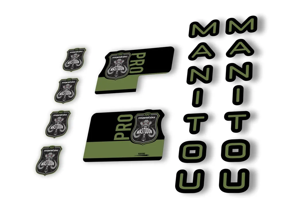 Manitou Mastadon Pro 2020 Fork Suspension Decal Kit Sticker Set Olive - 1