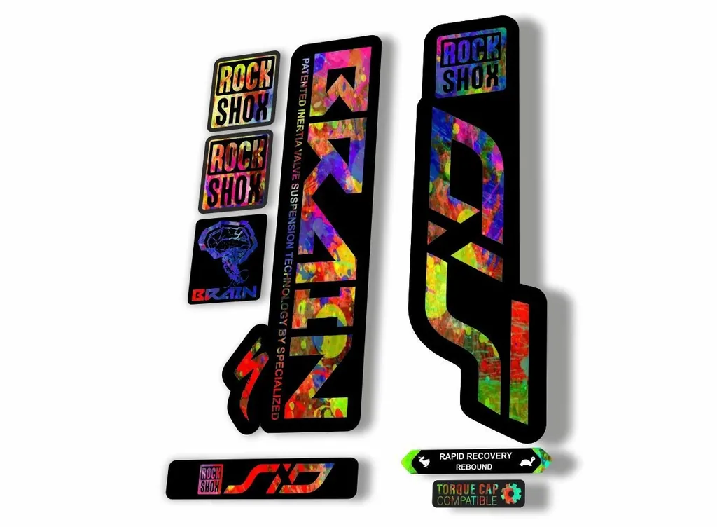Rock Shox SID Brain ULTIMATE 2020 Mountain Bike Cycling Decal Sticker Oil Slick - 1