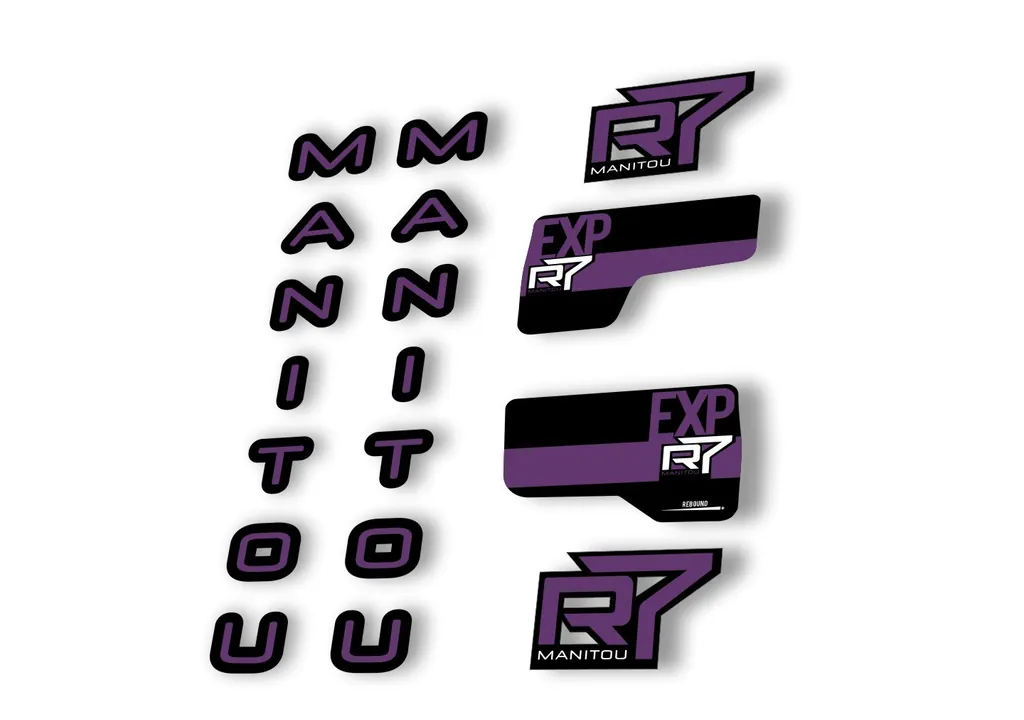 Manitou R7 Expert 2020 Fork Suspension Decal Kit Sticker Set Purple - 1