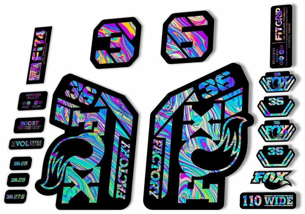 FOX 36 Factory 2021 Federgabel Aufkleber Set MTB Oil Slick 1 - 1