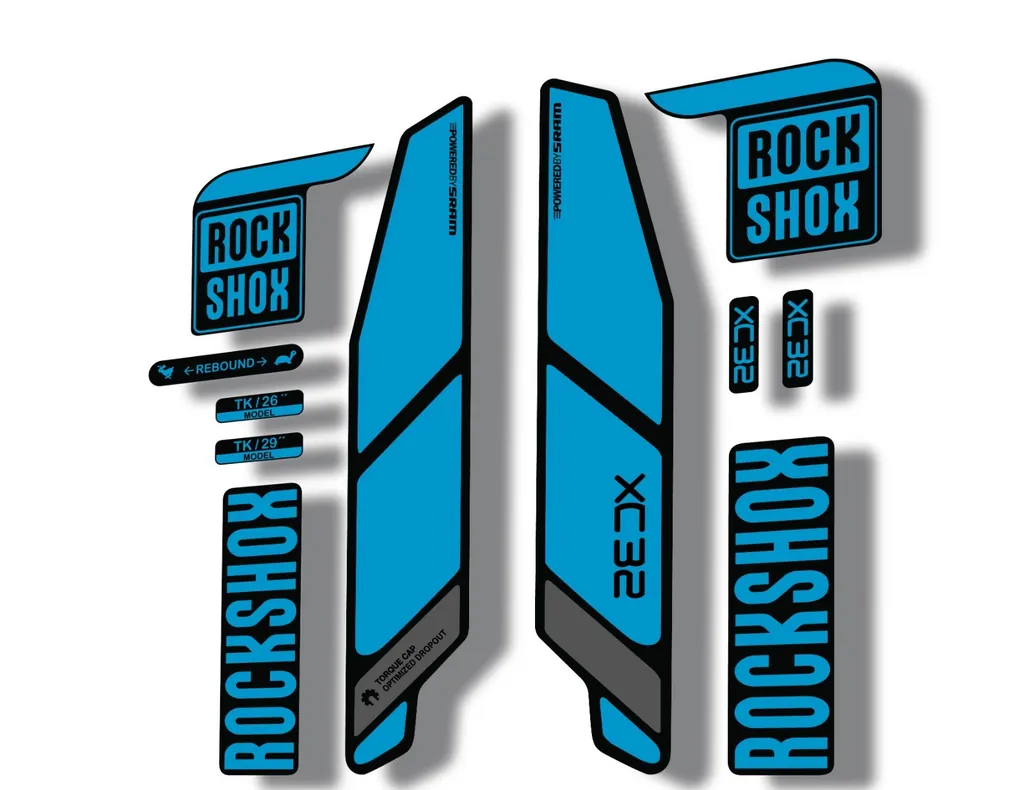 Rock Shox XC32 2014 Fork Decal Mountain Bike Cycling Sticker Adhesive Blue Gray - 1