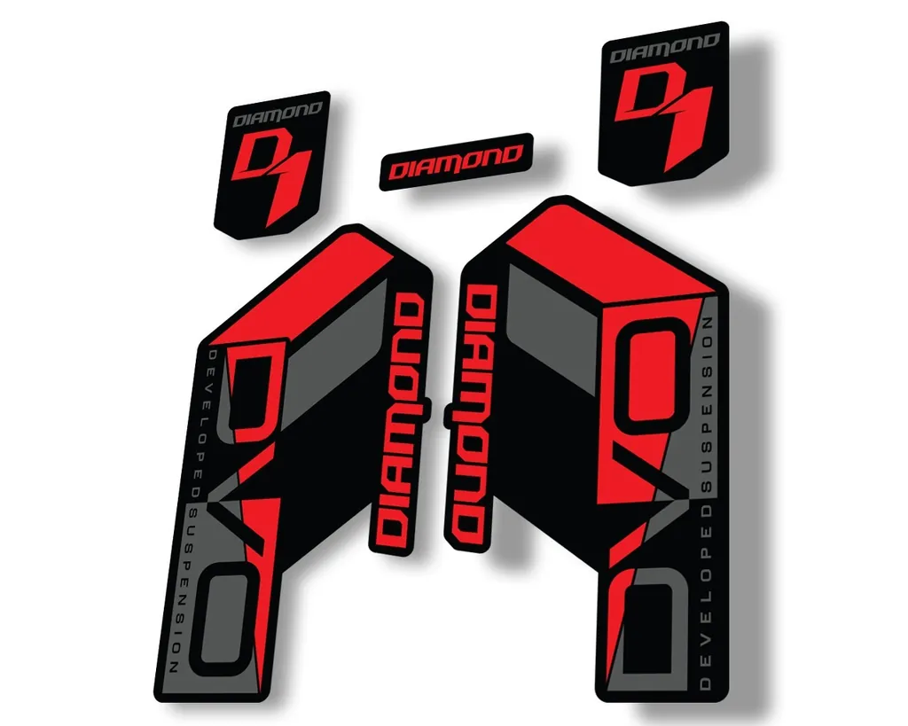 DVO Diamond Developed D1 2020 Fork Suspension Sticker Factory Decal Red - 1