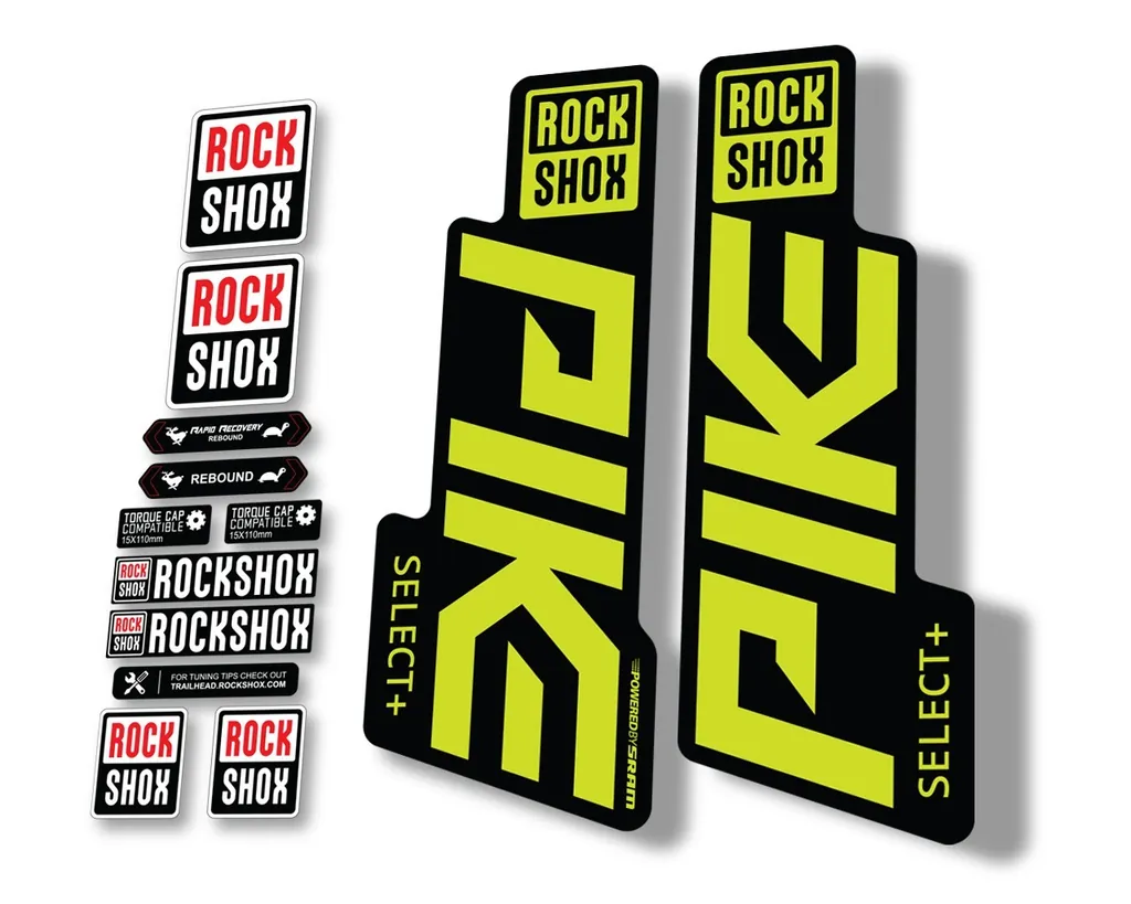 Rock Shox PIKE 2020 Select Plus + Mountain Bike Cycling Decal Sticker Lime Green - 1