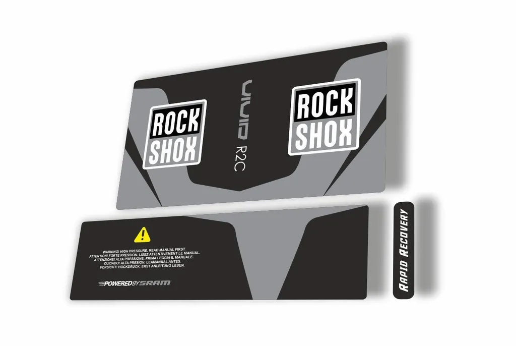 Rock Shox Vivid Air R2C 2017 Rear Shock MTB Decal Sticker Adhesive Gray - 1