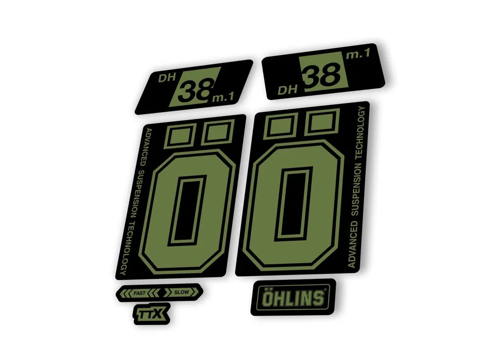 Ohlins DH38 M.1 2022 Fork Decal Mountain Bike Cycling Sticker Adhesive Olive - 1