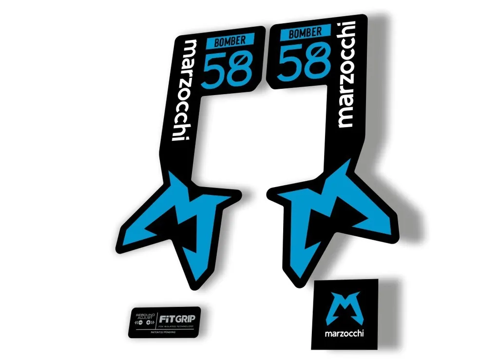 Marzocchi Bomber 58 2025 Suspension Sticker Decal Kit Adhesive Blue - 1