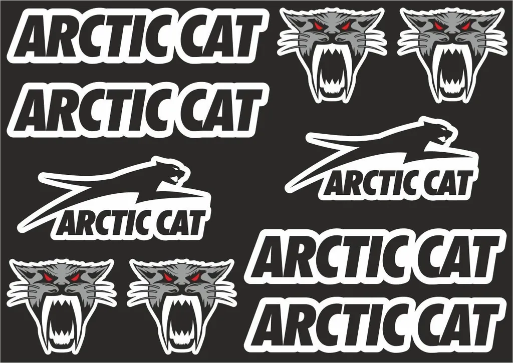 ARCTIC CAT Decal Set Sticker Vinyl Graphic Logo Adhesive High Quality 10 Pcs - 1