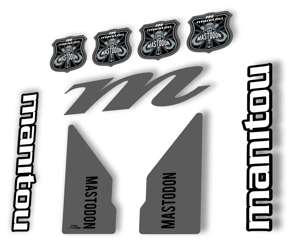 Manitou Mastadon 2017 Fork Suspension Decal Kit Sticker Set Gray - 1