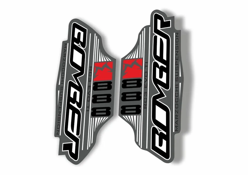 Marzocchi Bomber 888 RC3 EVO TI 2011 Fork Suspension Sticker Decal Kit Gray - 1