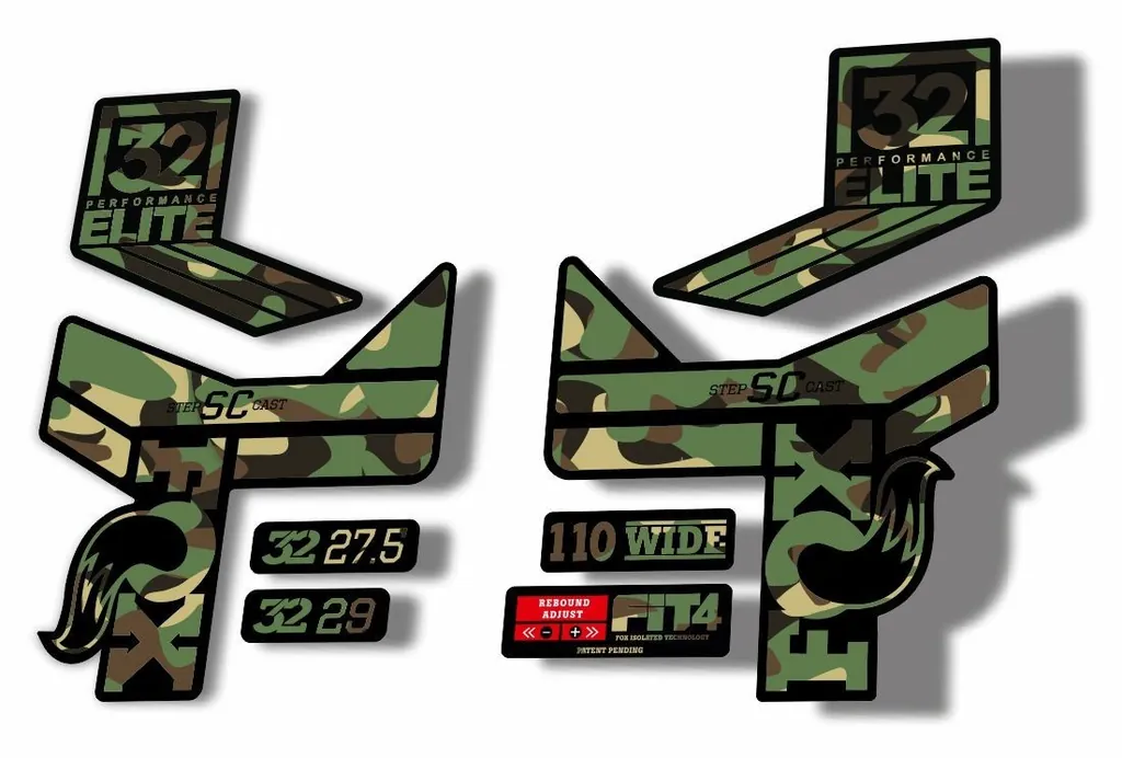 FOX 32 Step Cast SC EP Fork Suspension Factory Decal Stickers Adhesive Camo - 1
