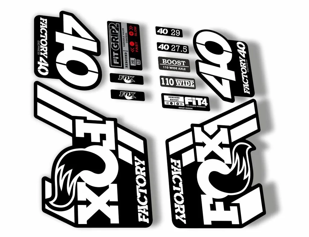 FOX 40 Float 2018-19 Forks Suspension Factory Decals Sticker Adhesive White - 1